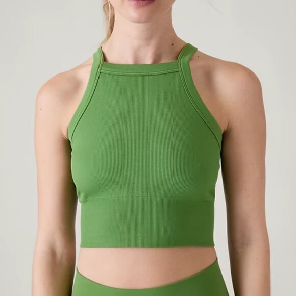 Athleta Tops - Athleta Tank Top Size XL Green Aurora High-Neck Cropped V-Back Seamless NWT Yoga
